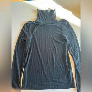 Madewell Charcoal Ribbed Long Sleeve Top